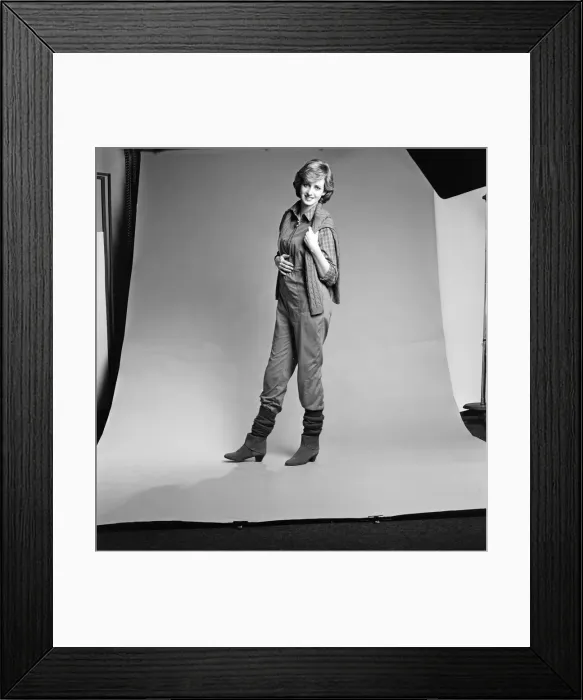 Framed Print : Maternity fashion inspired by Diana, Princess of Wales, modelled by Sharron Day Framed Print : Maternity fashion inspired by Diana, Princess of Wales, modelled by Sharron Day