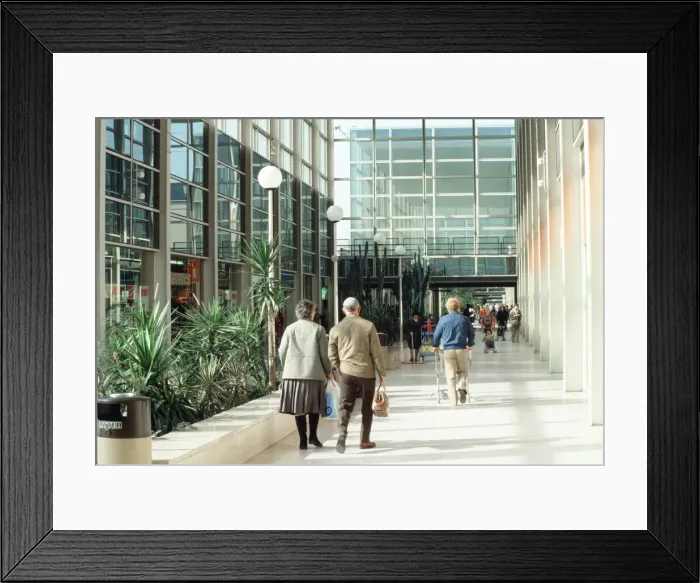Framed Print : The shopping centre in Milton Keynes, Buckinghamshire. April 1984 Framed Print : The shopping centre in Milton Keynes, Buckinghamshire. April 1984