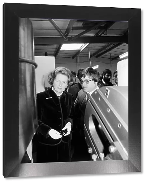 Conservative Prime Minister, Margaret Thatcher, pictured during a visit to Milton Keynes