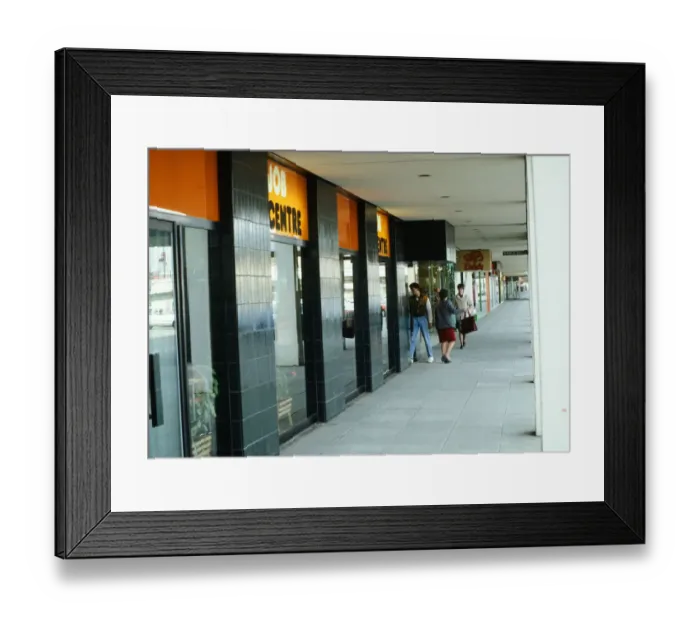 Framed Print : The Job centre in Milton Keynes, Buckinghamshire. April 1984 Framed Print : The Job centre in Milton Keynes, Buckinghamshire. April 1984