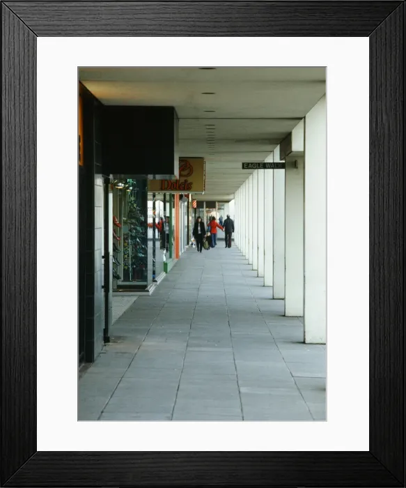 Framed Print : The shopping centre in Milton Keynes, Buckinghamshire. April 1984 Framed Print : The shopping centre in Milton Keynes, Buckinghamshire. April 1984