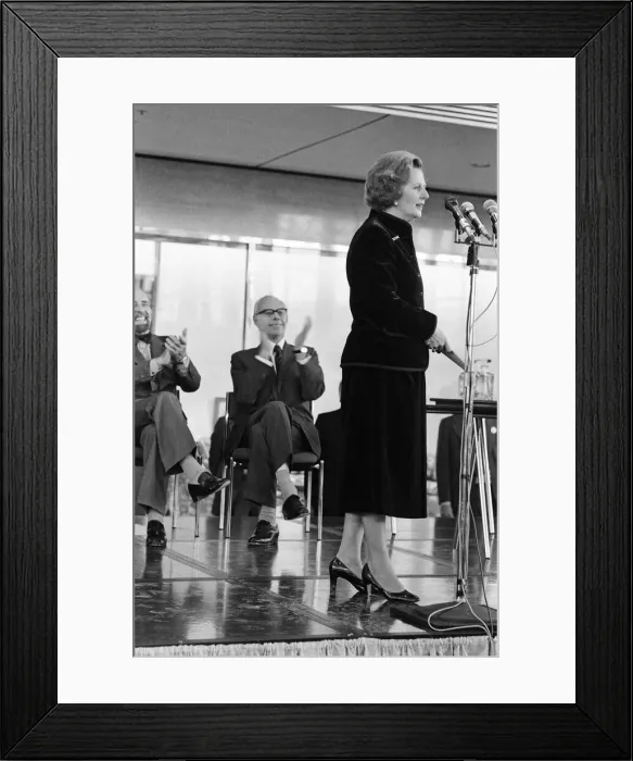 Framed Print : Conservative Prime Minister, Margaret Thatcher, pictured speaking during a visit to Framed Print : Conservative Prime Minister, Margaret Thatcher, pictured speaking during a visit to