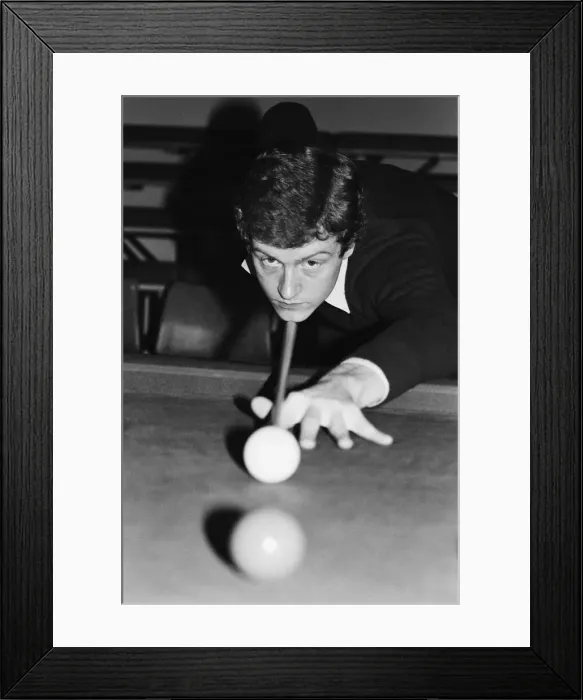 Framed Print : Snooker player Steve Davis practising for his next big match. 12h December 1980