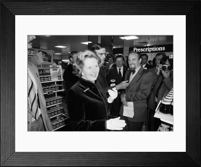 Framed Print : Conservative Prime Minister, Margaret Thatcher, at Milton Keynes, Buckinghamshire Framed Print : Conservative Prime Minister, Margaret Thatcher, at Milton Keynes, Buckinghamshire