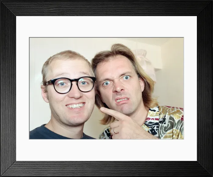 Framed Print : Ade Edmondson and Rik Mayall. 20th September 1991 Framed Print : Ade Edmondson and Rik Mayall. 20th September 1991