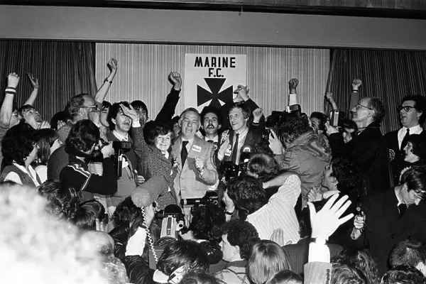 Shirley Williams of the Social Democratic Party celebrates her victory at the Crosby