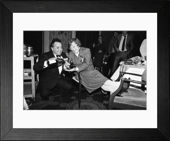 Framed Print : Shirley Williams of the Social Democratic Party celebrates her victory at the Crosby Framed Print : Shirley Williams of the Social Democratic Party celebrates her victory at the Crosby