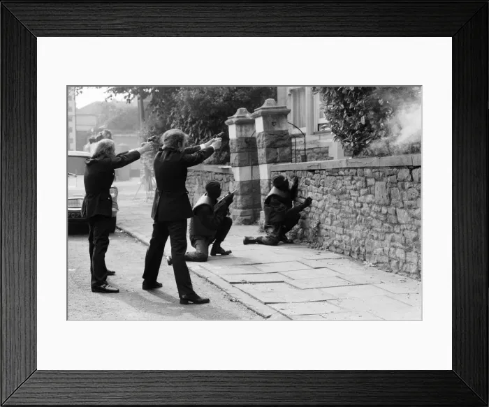 Framed Print : The filming of The Young Ones on location at Codrington Road, Bristol. August 1982 Framed Print : The filming of The Young Ones on location at Codrington Road, Bristol. August 1982