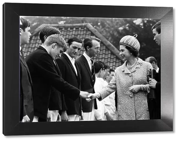 Queen Elizabeth II visits Rugby School, Rugby. 13th May 1967