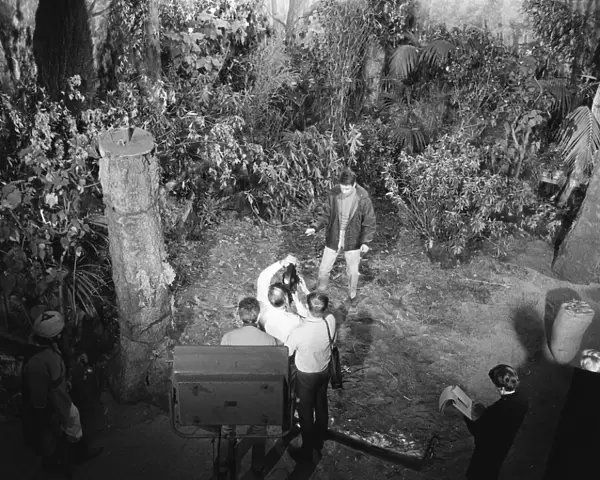 William Russell (Ian) seen here during a fight scene being filmed at the BBC Ealing