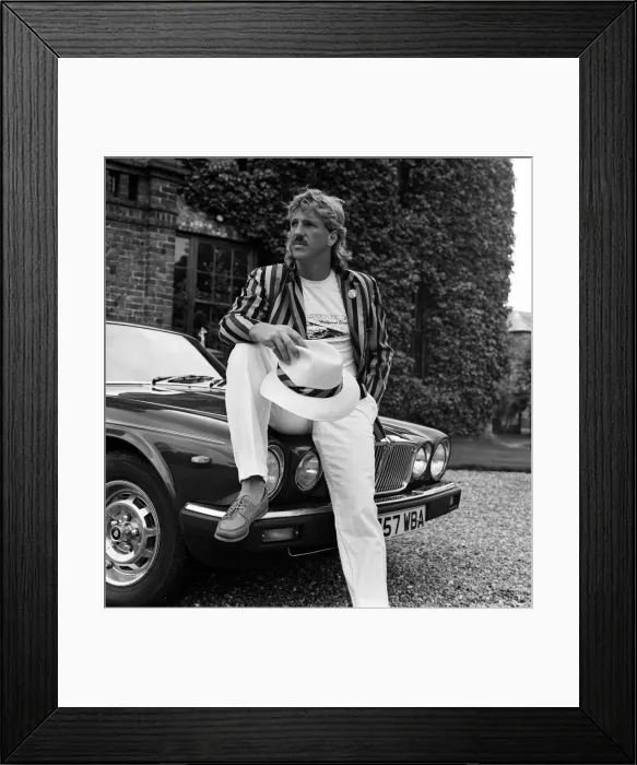 Framed Print : Ian Botham in his new role as fashion model, Birtles Hall, Cheshire. 7th June 1985 Framed Print : Ian Botham in his new role as fashion model, Birtles Hall, Cheshire. 7th June 1985