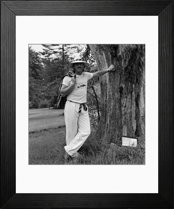 Framed Print : Ian Botham in his new role as fashion model, Birtles Hall, Cheshire. 7th June 1985 Framed Print : Ian Botham in his new role as fashion model, Birtles Hall, Cheshire. 7th June 1985