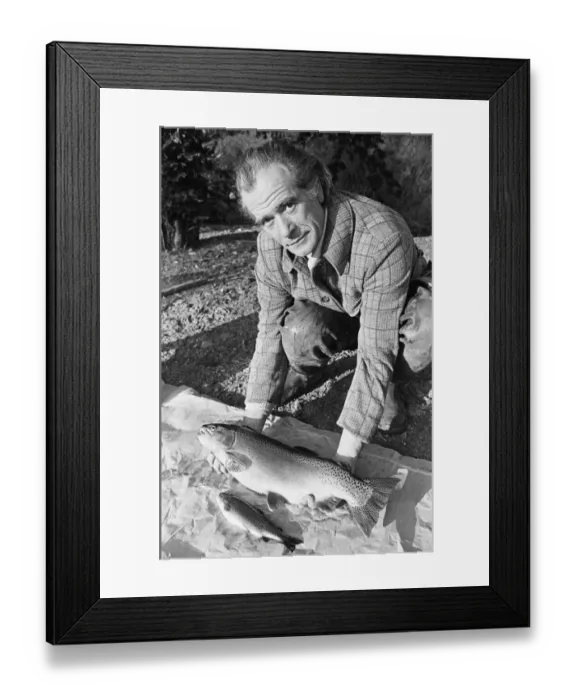 Framed Print : Sam Holland trout farming. 13th February 1976 Framed Print : Sam Holland trout farming. 13th February 1976
