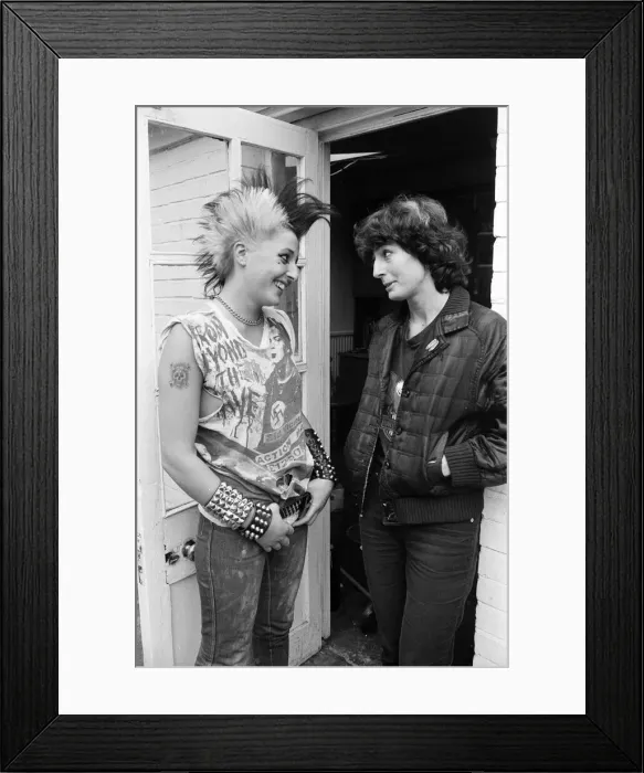 Framed Print : 17-year-old punk Saroj Nelson at home in North London with her mother Lesley Nelson Framed Print : 17-year-old punk Saroj Nelson at home in North London with her mother Lesley Nelson