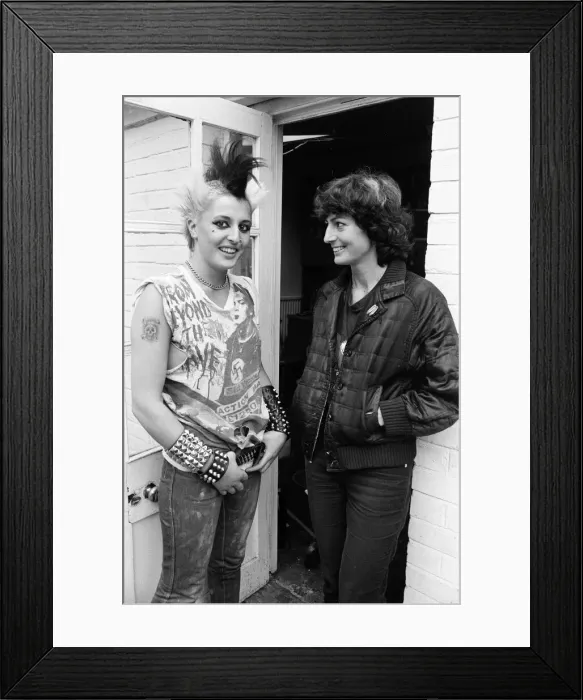Framed Print : 17-year-old punk Saroj Nelson at home in North London with her mother Lesley Nelson Framed Print : 17-year-old punk Saroj Nelson at home in North London with her mother Lesley Nelson