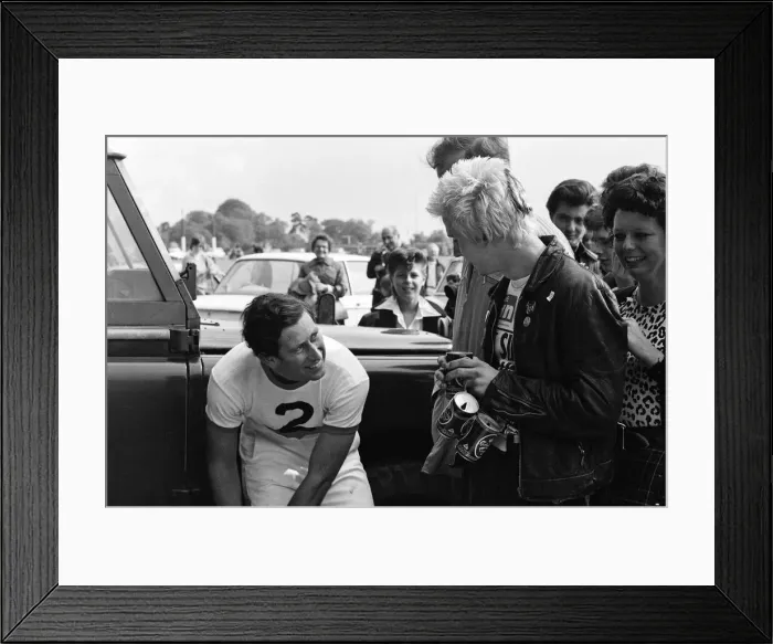 Framed Print : Prince Charles meet Punks during a game of polo. The Punks turned up to the game in Framed Print : Prince Charles meet Punks during a game of polo. The Punks turned up to the game in