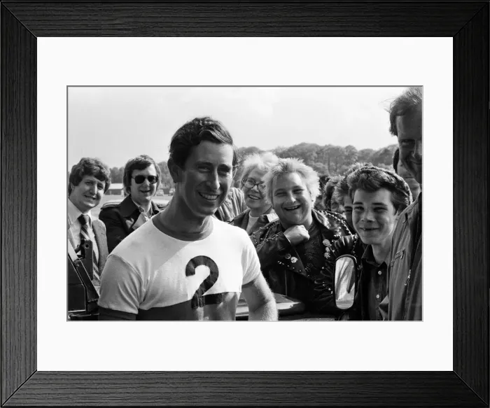 Framed Print : Prince Charles meet Punks during a game of polo. The Punks turned up to the game in Framed Print : Prince Charles meet Punks during a game of polo. The Punks turned up to the game in