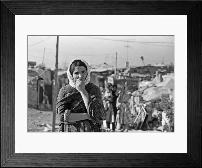 Framed Print : Shanty town on the eastern edge of Tehran, where open sewers run past houses made of mud Framed Print : Shanty town on the eastern edge of Tehran, where open sewers run past houses made of mud