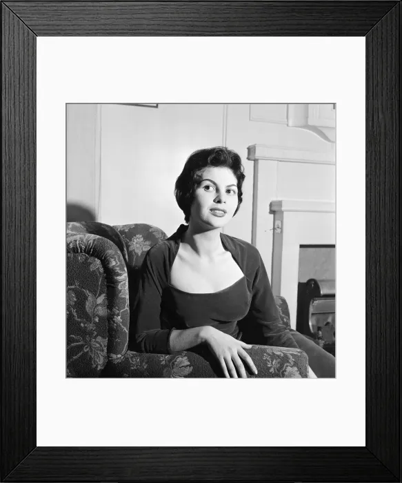 Framed Print : Nadja Regin, Serbian actress in the UK for the first time