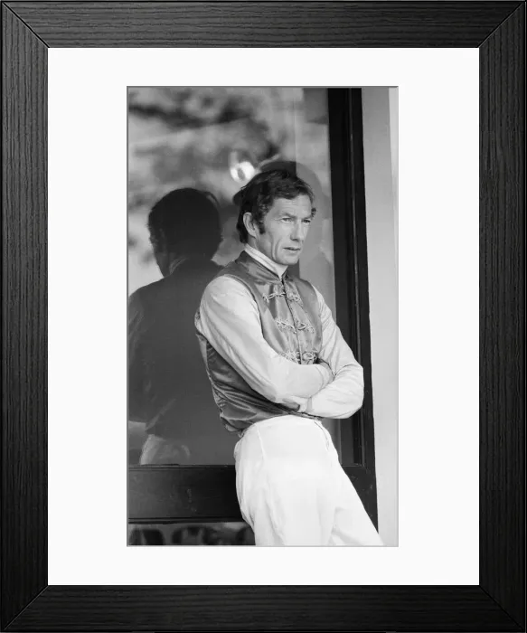 Framed Print : Lester Piggott at Goodwood, Tuesday 27th September 1977. Our Picture Shows