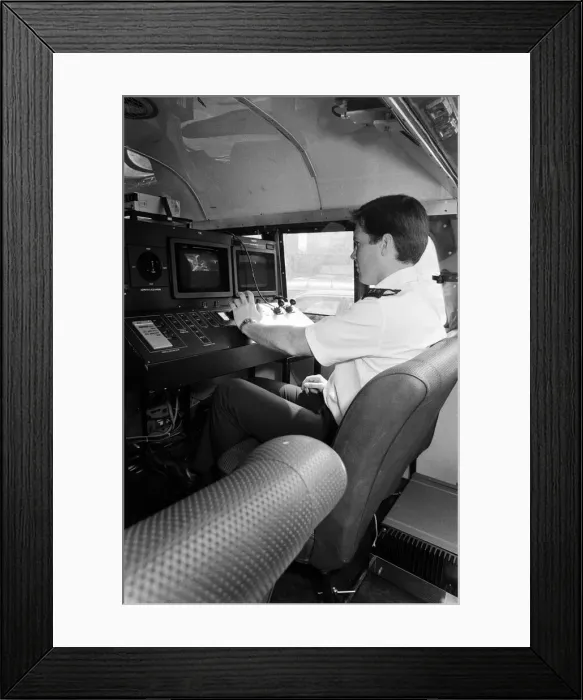 Framed Print : A police Hoolivan'in action for the first time Framed Print : A police Hoolivan'in action for the first time