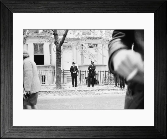 Framed Print : Scene outside flat in Abingdon Road, Kensington, London where Koo Stark, Actress Framed Print : Scene outside flat in Abingdon Road, Kensington, London where Koo Stark, Actress