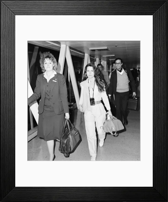 Framed Print : Koo Stark, Actress at London Heathrow Airport, Sunday 26th February 1984