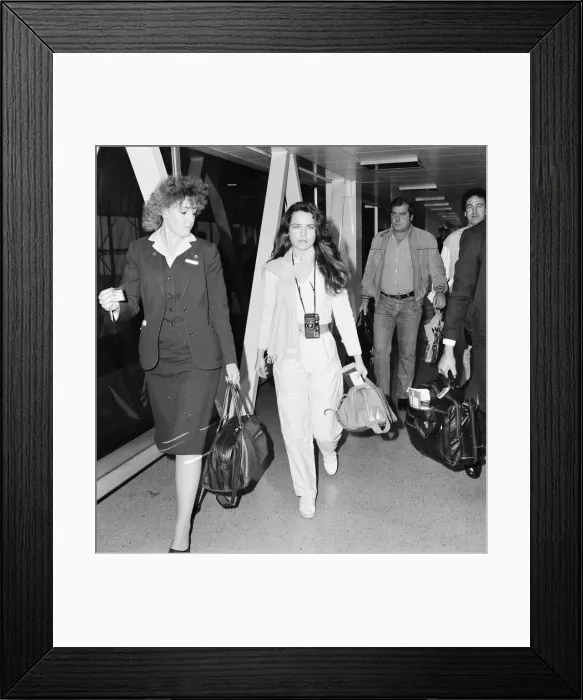 Framed Print : Koo Stark, Actress at London Heathrow Airport, Sunday 26th February 1984 Framed Print : Koo Stark, Actress at London Heathrow Airport, Sunday 26th February 1984