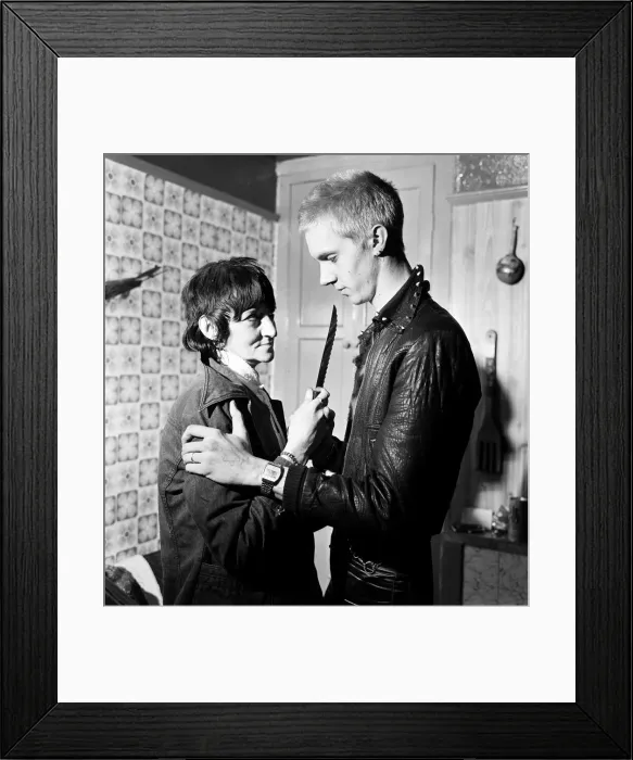 Framed Print : Newlywed punk rockers Helga (aged 45) and Adrian (17) Marsden at home in Ward Green