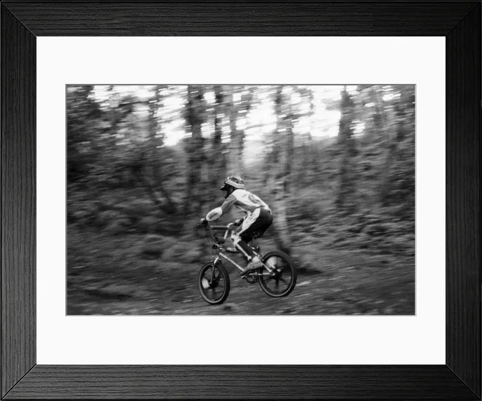 Framed Print : A boy on a BMX bike. 14th August 1985 Framed Print : A boy on a BMX bike. 14th August 1985