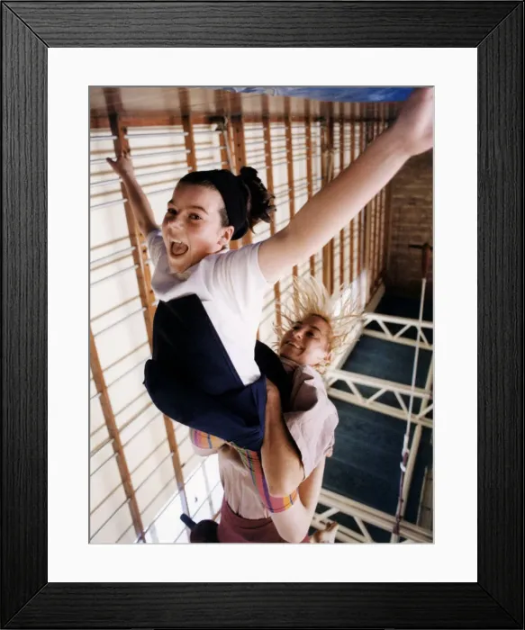Framed Print : First years at St Antonys are getting a three day insight into Big Top techniques