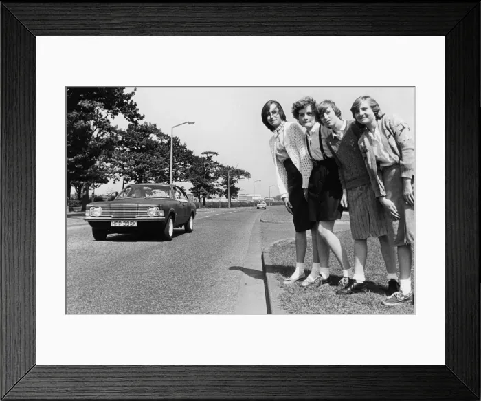 Framed Print : A young girl who ran out of a School into the path of an oncoming car prompted a saftey Framed Print : A young girl who ran out of a School into the path of an oncoming car prompted a saftey