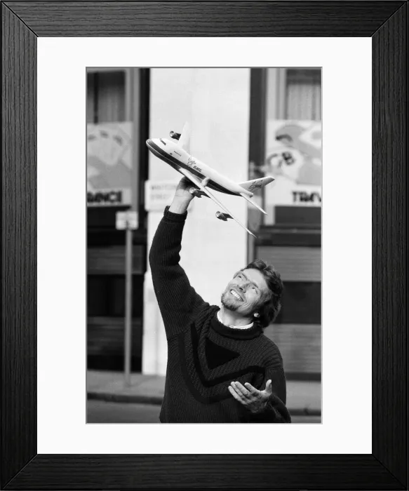 Framed Print : Richard Branson, boss of the Virgin Records empire, announces his latest venture - Virgin Framed Print : Richard Branson, boss of the Virgin Records empire, announces his latest venture - Virgin