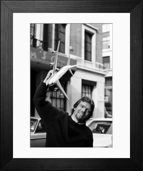 Framed Print : Richard Branson, boss of the Virgin Records empire, announces his latest venture - Virgin Framed Print : Richard Branson, boss of the Virgin Records empire, announces his latest venture - Virgin