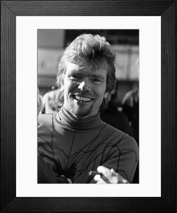 Framed Print : Richard Branson dressed as spiderman, pictured outside Centre Point