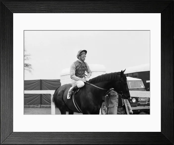Framed Print : Lester Piggott at Goodwood, Tuesday 27th September 1977. Our Picture Shows Framed Print : Lester Piggott at Goodwood, Tuesday 27th September 1977. Our Picture Shows