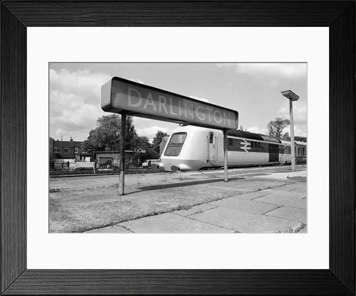 Framed Print : Prototype InterCity 125 diesel powered passenger train at Darlington Train Station Framed Print : Prototype InterCity 125 diesel powered passenger train at Darlington Train Station