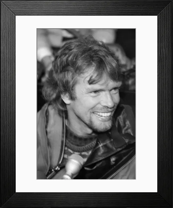 Framed Print : Richard Branson pictured safe on dry land after his ill fated Atlantic Balloon crossing