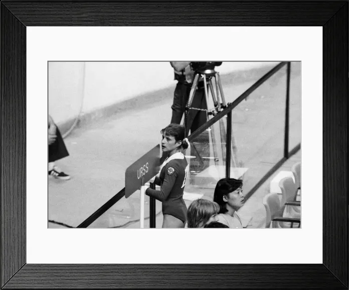 Framed Print : The 1976 Summer Olympics in Montreal, Canada. Pictured, Russian gymnast Olga Korbut Framed Print : The 1976 Summer Olympics in Montreal, Canada. Pictured, Russian gymnast Olga Korbut