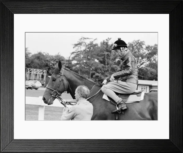 Framed Print : Lester Piggott at Epsom Racecourse, Tuesday 6th June 1978
