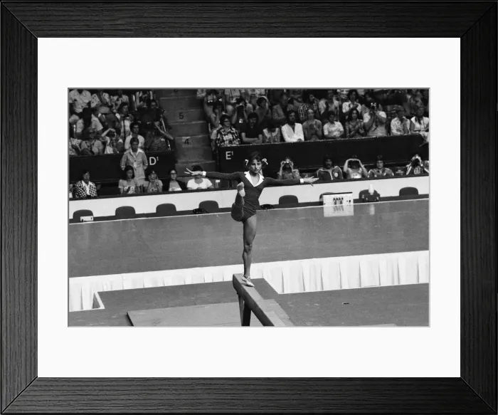 Framed Print : The 1976 Summer Olympics in Montreal, Canada. Pictured, Russian gymnast Olga Korbut Framed Print : The 1976 Summer Olympics in Montreal, Canada. Pictured, Russian gymnast Olga Korbut