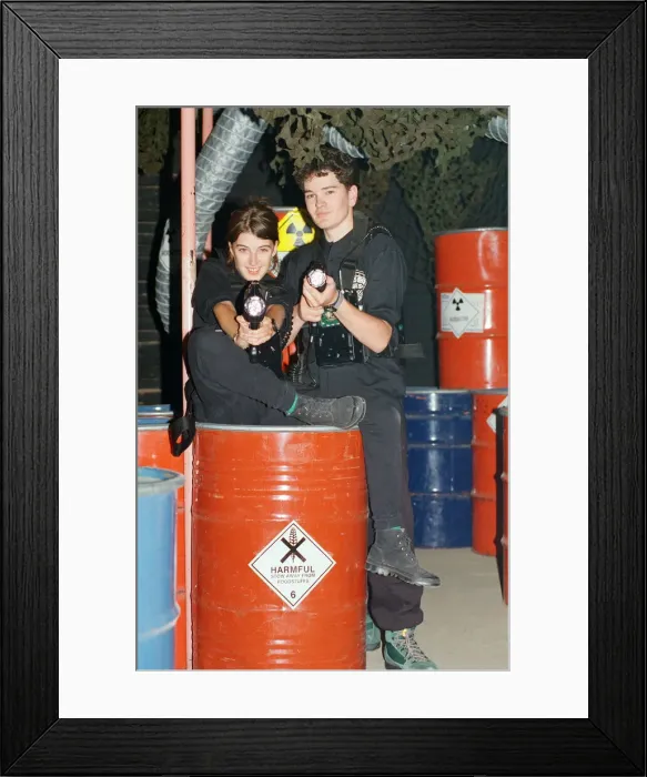 Framed Print : Laser Quest is the name of a Canadian  /  English indoor lasertag game using infrared