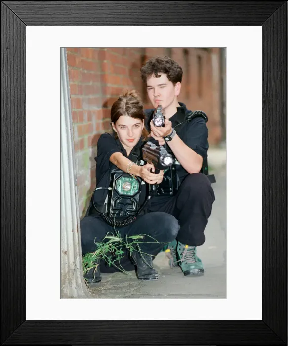 Framed Print : Laser Quest is the name of a Canadian / English indoor lasertag game using infrared Framed Print : Laser Quest is the name of a Canadian / English indoor lasertag game using infrared
