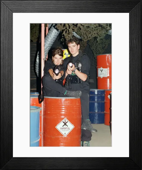 Framed Print : Laser Quest is the name of a Canadian / English indoor lasertag game using infrared Framed Print : Laser Quest is the name of a Canadian / English indoor lasertag game using infrared