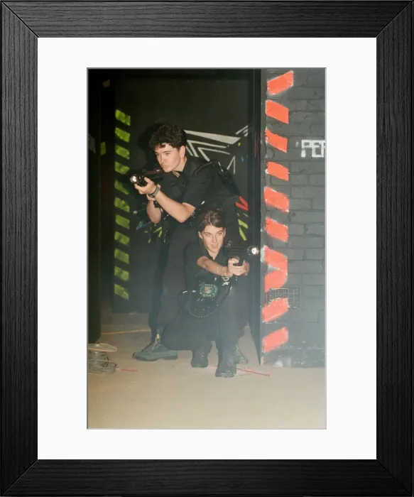 Framed Print : Laser Quest is the name of a Canadian / English indoor lasertag game using infrared Framed Print : Laser Quest is the name of a Canadian / English indoor lasertag game using infrared