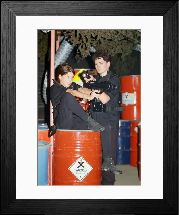 Framed Print : Laser Quest is the name of a Canadian / English indoor lasertag game using infrared Framed Print : Laser Quest is the name of a Canadian / English indoor lasertag game using infrared
