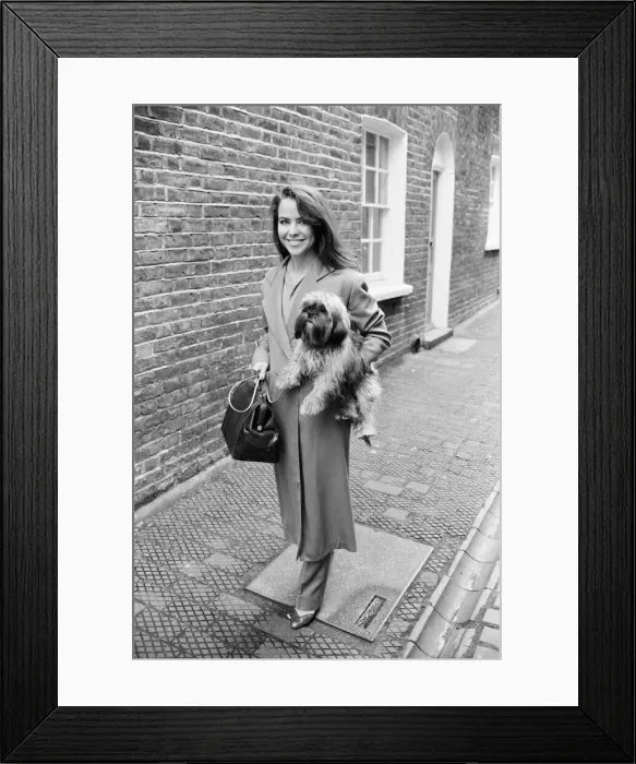 Framed Print : Koo Stark outside her Belgravia flat this afternoon, Wednesday 19th March 1986