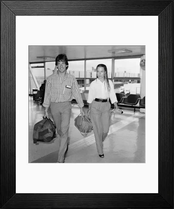 Framed Print : Koo Stark and husband Tim Jeffries, manager of a photographic gallery Framed Print : Koo Stark and husband Tim Jeffries, manager of a photographic gallery