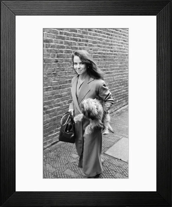 Framed Print : Koo Stark outside her Belgravia flat this afternoon, Wednesday 19th March 1986