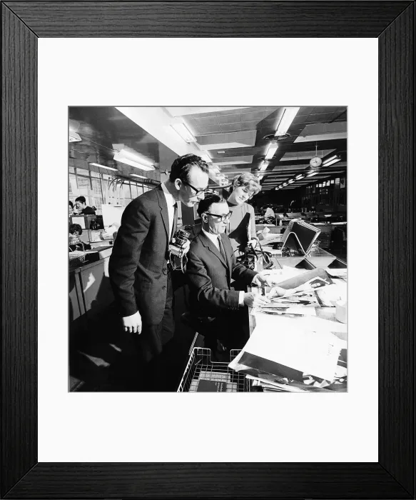 Framed Print : Picture Editor Alec Winberg with photographers Arthur Sidey Framed Print : Picture Editor Alec Winberg with photographers Arthur Sidey